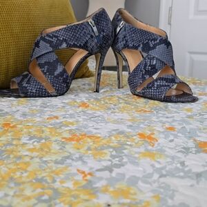 Black multi color stilettos